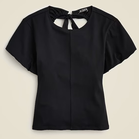 J crew Open-back puff-sleeve top in stretch cotton blend - Picture 5 of 6